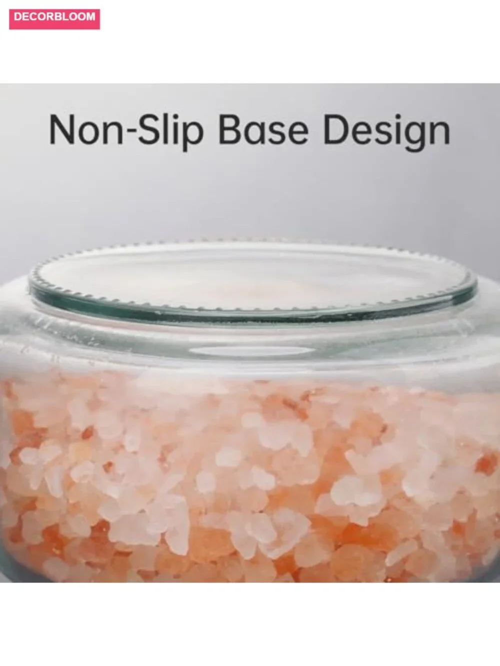 Airtight Glass Salt Cellar with Wide Mouth and Anti-Slip Base